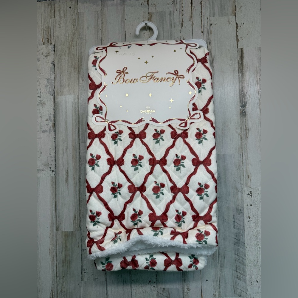 Bow Fancy Red Rose Baby Girl Blanket 30"x40"
